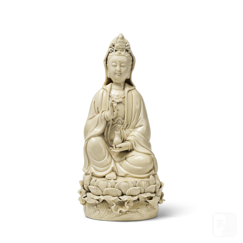 二十世紀 白釉觀音像 | STATUETTE DE GUANYIN EN PORCELAINE BLANC DE CHINE - 图6